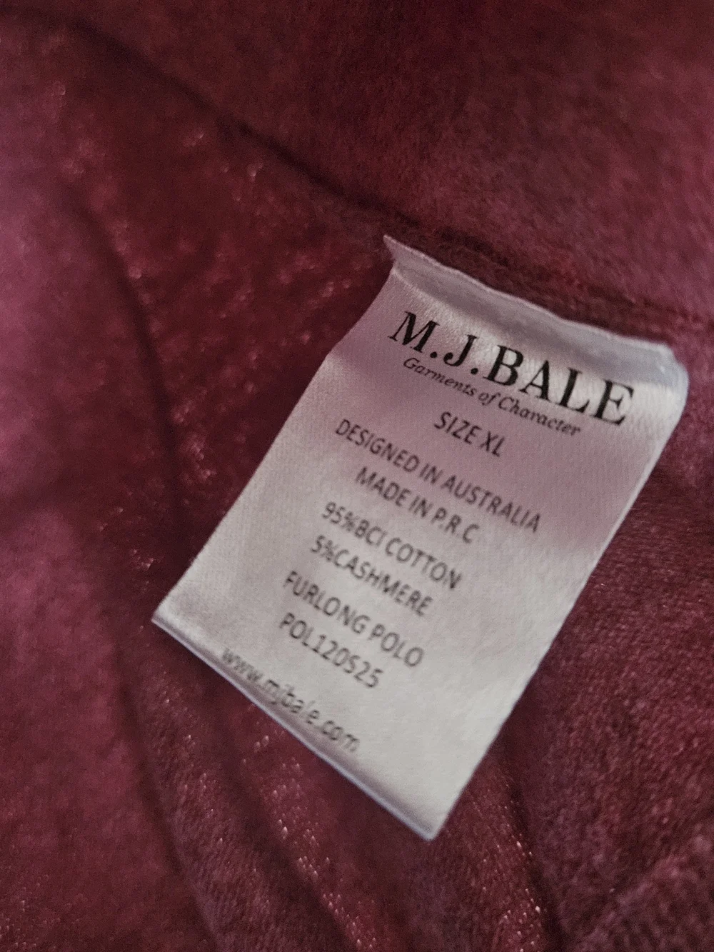M.J. Bale Short Sleeve Polo in Heathered Rose Size XL